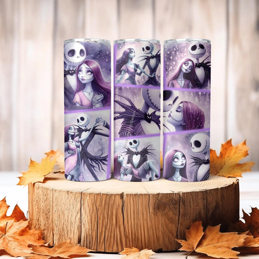 Tumbler Nightmare Before Christmas Tumbler Featuring Jack & Sally | Halloween & Fall Drinkware