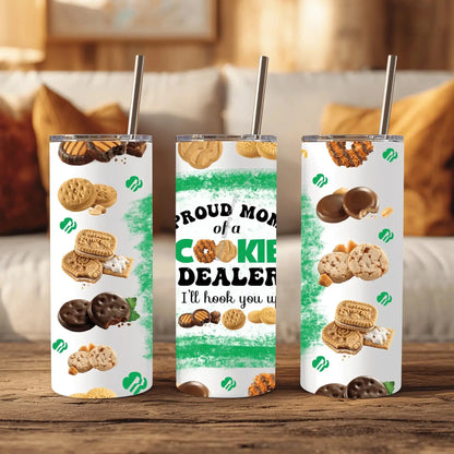 Tumbler Proud Mom of Cookie Dealer Tumbler | Stainless Steel Cup for Cookie Moms