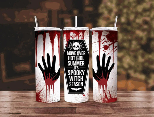 Tumbler Spooky Witch Season Tumbler | Spooky Season Tumbler with Horror Blood Splatter Design