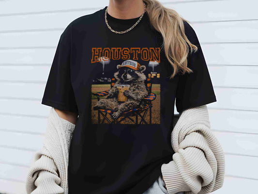 Vintage Houston Raccoon Baseball Tee | Game Day Graphic Shirt - Becca's Banging Designs LLC